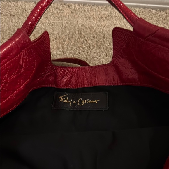 Foley + Corinna Red Leather Tote Bag - Picture 3 of 6